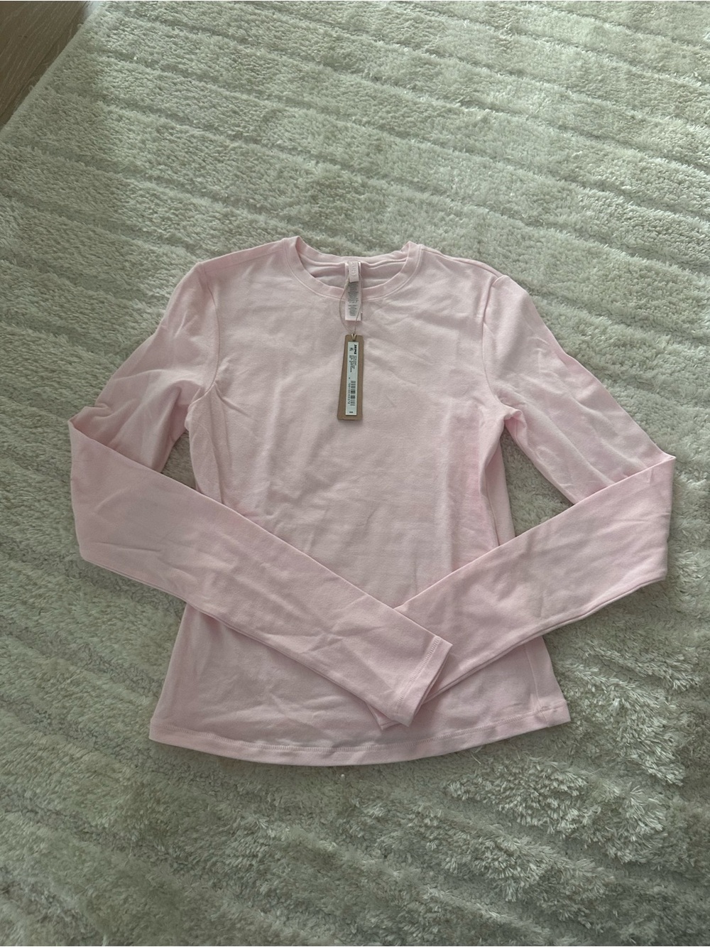 BRAND NEW SKIMS Light Pink Long-Sleeve Crewneck Top
